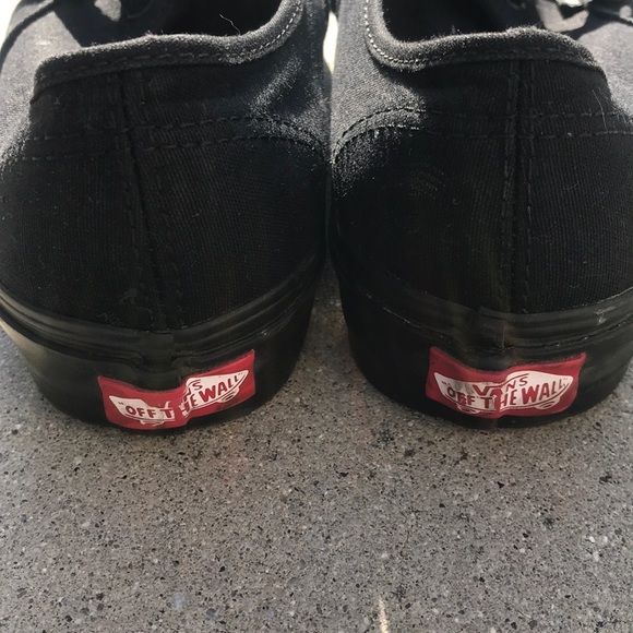 Vintage 90’s Black Canvas Vans Sz 8 - Picture 3 of 4